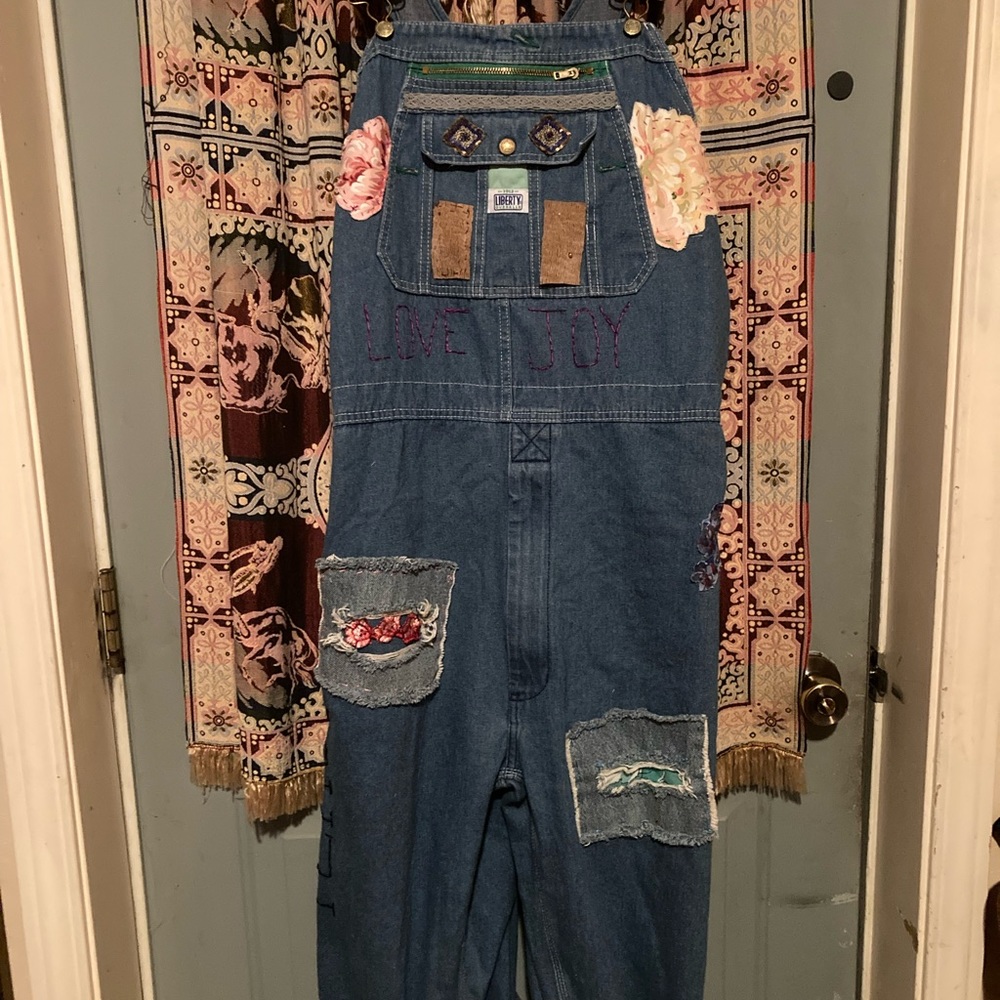 Vintage oversized (multiple sizes) overalls added cinching sides as well & back